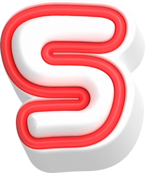 Letter S, Cartoon Cute 3D, Red Color Lettering png
