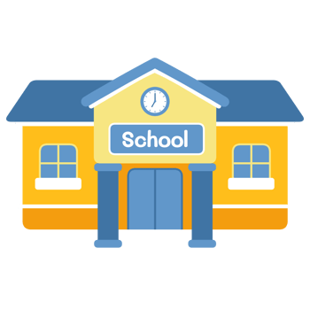 Cute school building illustration png