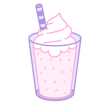 A glass of strawberry milkshake illustration png