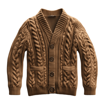 Comfortable Brown Fleece Jacket with a Zipper Warm and Casual png