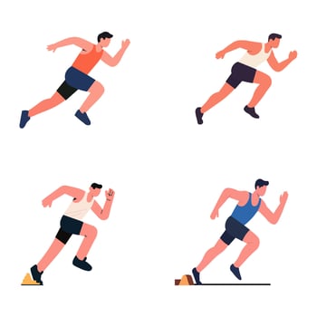 Man running flat illustration vector