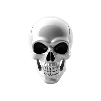 3d glossy skull object. png
