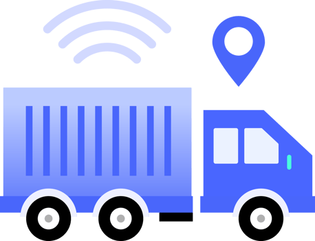 Smart Trucks Vehicle Tracking Smart Manufacturing and Industry Icon Illustration clipart png
