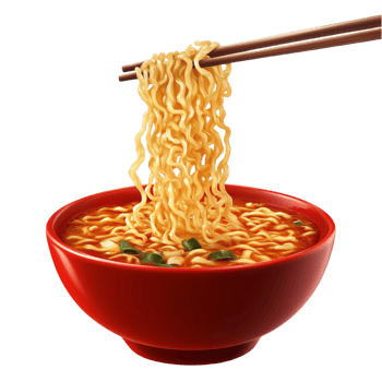 Steaming Bowl of Noodles with Chopsticks Asian Cuisine Meal png