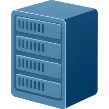 Realistic illustration of standalone server tower png