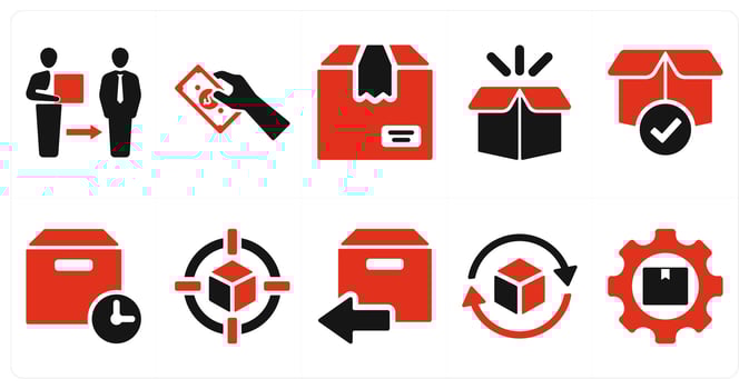 A set of 10 delivery icons as delivery on time, worldwide delivery vector