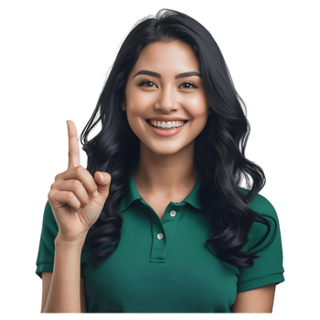 Happy Woman Making a Point Great for Advertisement and Educational Materials png
