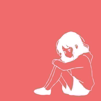 Sad anime quote theme layout illustration vector
