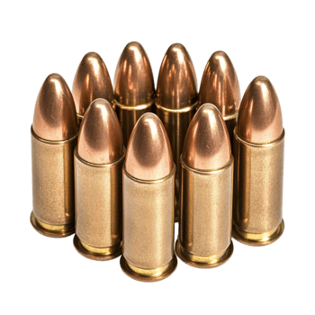 Group of golden bullets on transparent background png
