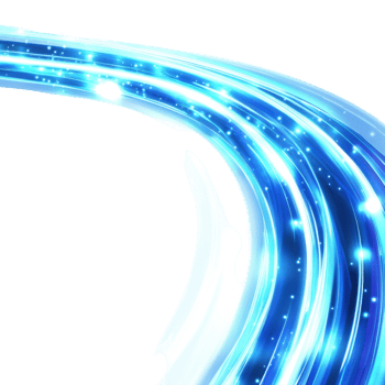 Blue glowing light trails on transparent background png