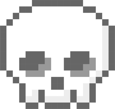 halloween skull 8bit pixel art png