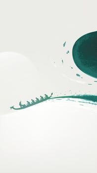 Dragon Boat Festival vertical illustration ink brush dragon boat vector