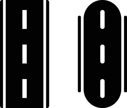 Road signs. Highway symbols. Winding road. Journey traffic curved highway. Road to horizon in perspective vector