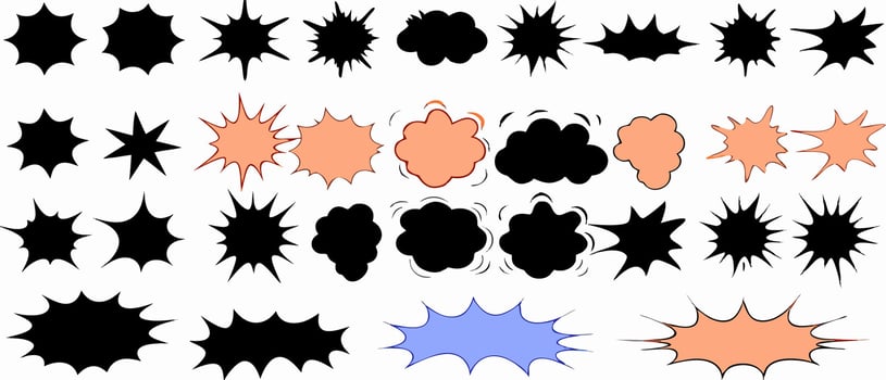 Collection of Comic Book Speech Bubbles and Stars vector