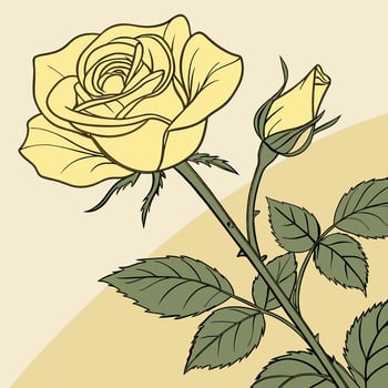 Gentle Yellow Rose with Soft Delicate Layers vector