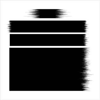 Strokes of black paint, brush, roller, spatula vector
