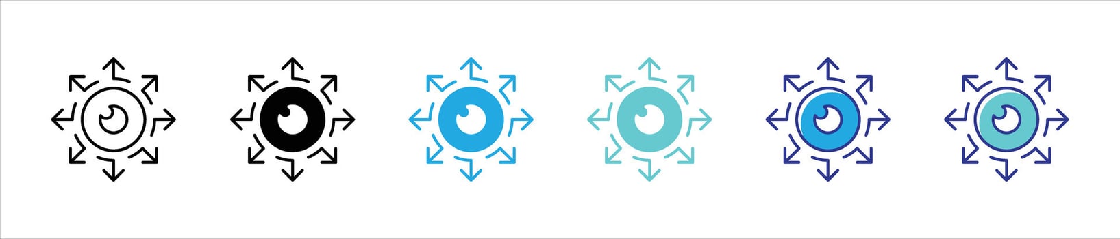 vision icon set. containing innovation, insight, global connectivity in modern digital thin line and color style icon symbol sign vector
