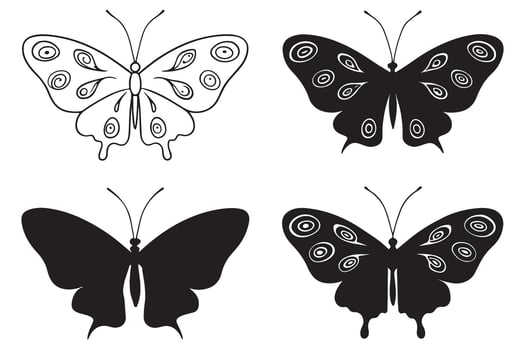 Winged Beauty Silhouette Bundle vector