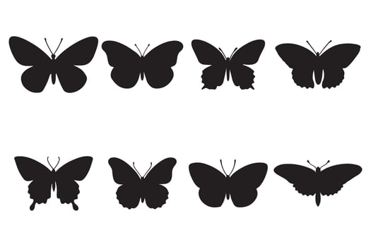 Black Butterfly Logos Pack vector