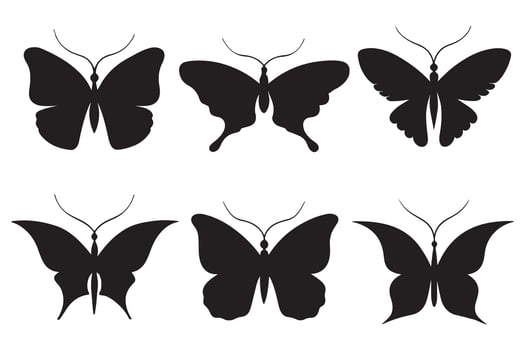 Elegant Butterfly Silhouettes Collection vector