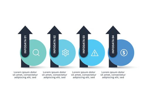 concept for infographic with 4 steps, parts or processes. Business data visualization. vector