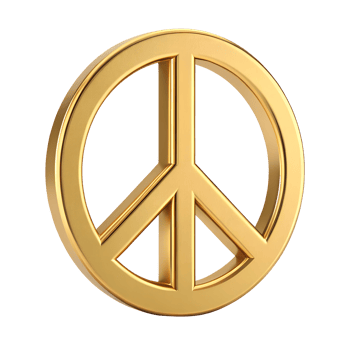 3D Render of Golden Peace Symbol International Day of Peace Non Violence Harmony png