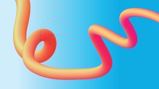 Flowing Tube Design with Blue Gradient Background vector