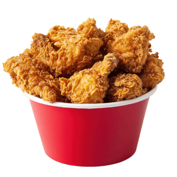 Bucket of fried chicken on transparent background png