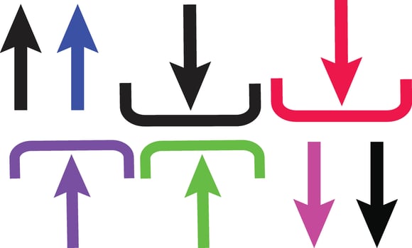 A set of arrows pointing in different directions vector