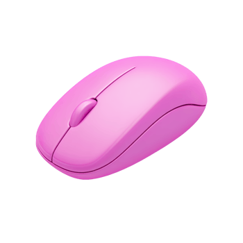 Pink 3D wireless computer mouse icon. Symbolizes navigation, clicking, technology, digital interaction. Ideal for tech or work concepts. Rendered, isolated. png