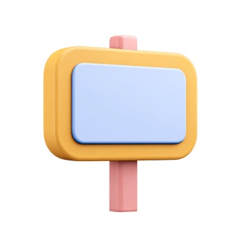 Blank 3D signpost icon. Symbolizes direction, information, guidance, available choices. Perfect for customizable messages or opportunity paths. Rendered, isolated. png