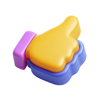 3D thumbs up like icon. Represents approval, positive feedback, agreement, success, or social media engagement. Perfect for online interactions. Rendered. png