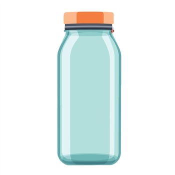 A glass jar with an orange lid on a white background vector