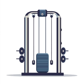 A gym machine with weights and a barbell vector