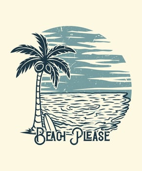 Beach please hand drawing summer t shirt design illustration vector