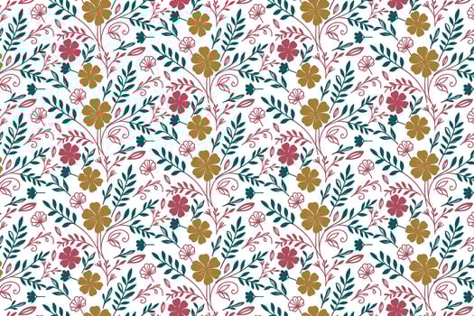 outline cotton flower wrapping paper, hand drawn line art design, trendy floral sketch texture print, pillow cover fashion motif, fabric textile artwork vector