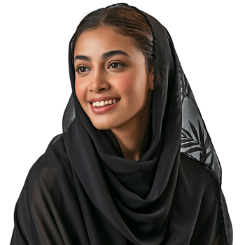 a woman in black hijab isolated on transparent background png