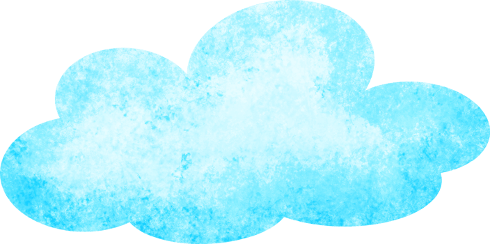 Cute Blue Cloud Watercolor png