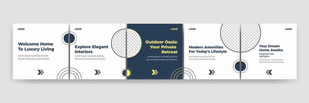 Set of minimalist business carousel post, Customize social media template vector