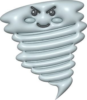 A cartoon tornado with an angry face png