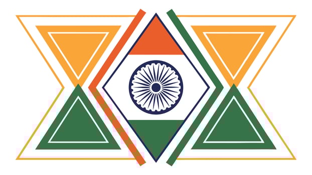 Indian flag tricolor illustration with ashoka chakra for independence day republic day design vector