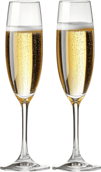 Champagne Flute Pair, Celebration Drinkware png