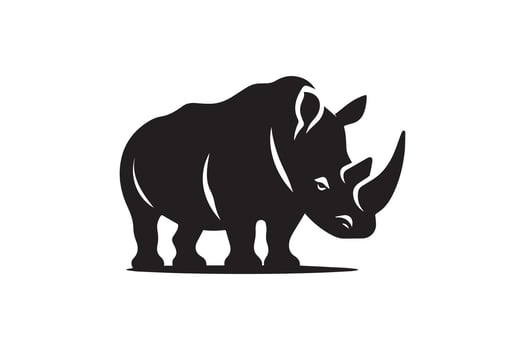 Rhino silhouette icon illustration vector