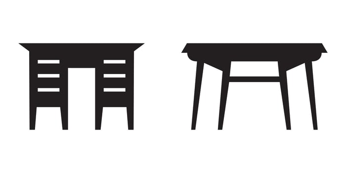 Black table silhouette illustrations vector