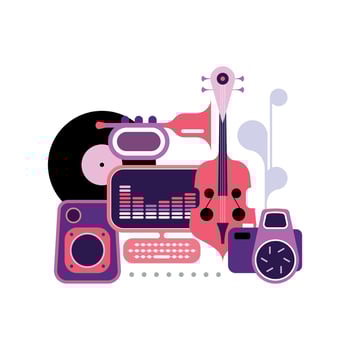 Musical Flat Style Design vector