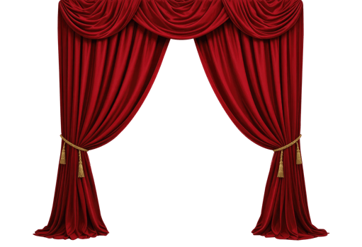 Realistic Red Velvet Curtains for Stage Background Design png