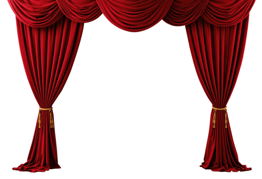 Classic Red Stage Curtains Isolated on Transparent Background png