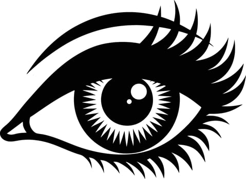 Close Up Silhouette of Human Eye vector