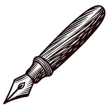 Vintage pen with intricate details and classic design in black and white vector