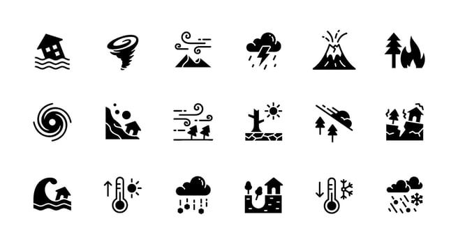 Natural Disaster Icons Collection vector